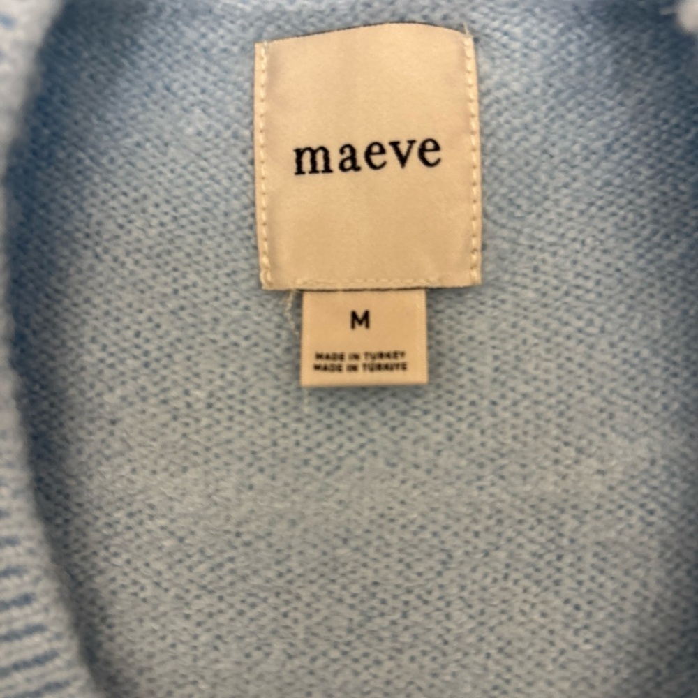 Anthropologie POODLE Maeve DOG ICON sweater light blue crew neck Pullover M NWT - Picture 9 of 14